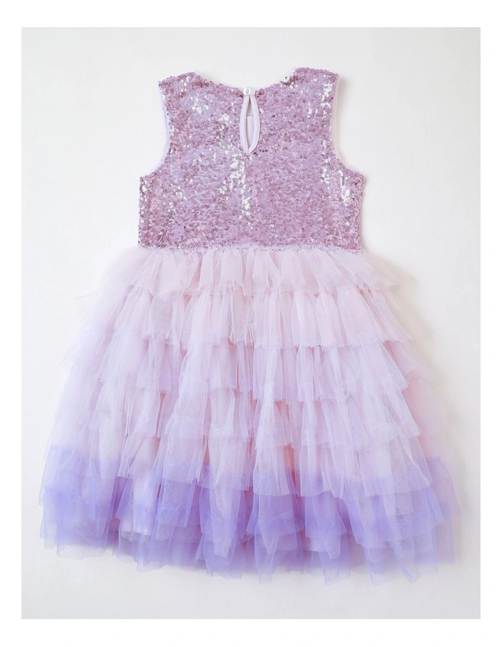 Sequin Bodice Ombre Tulle Tutu in Lilac image 3