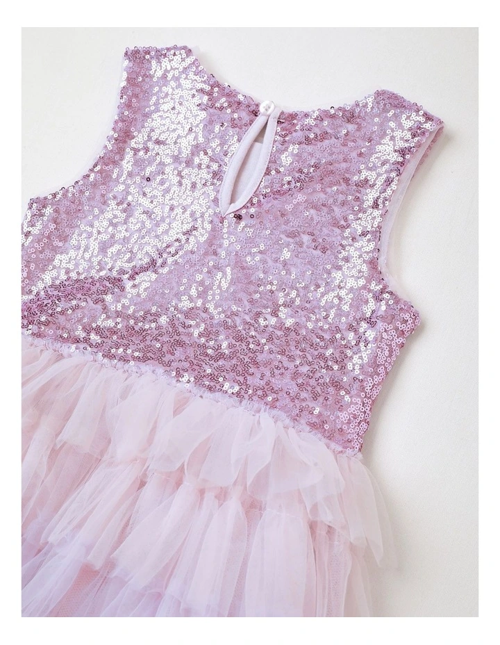 Sequin Bodice Ombre Tulle Tutu in Lilac image 4