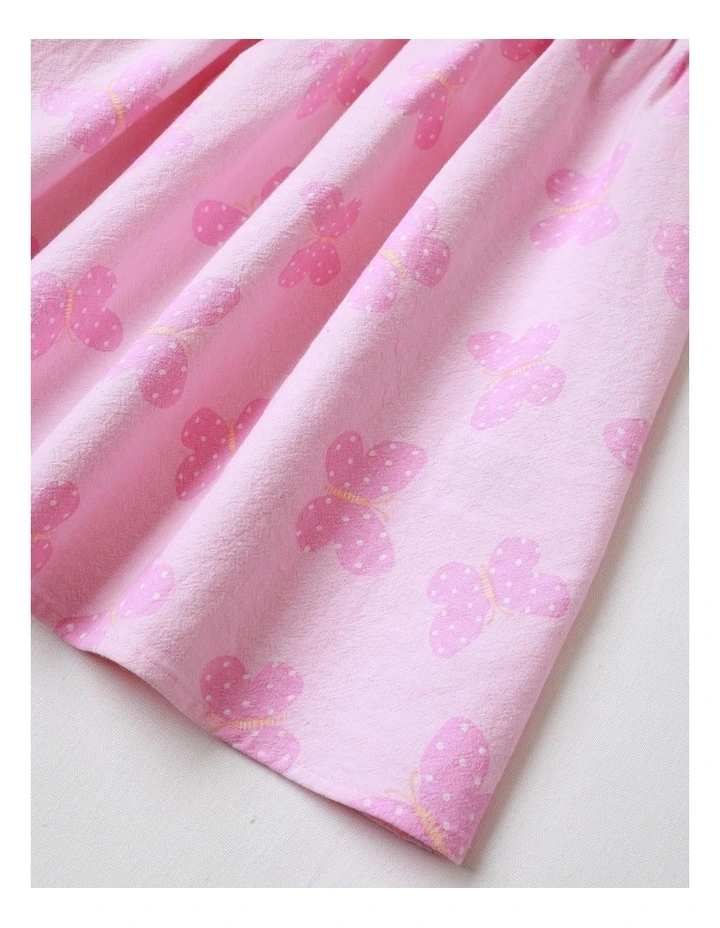 Rib Tank with Crepe Skirt Dress in Pink image 4