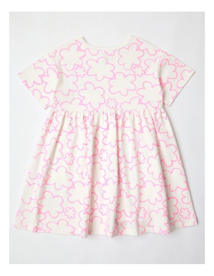 Smock Dress with Applique in Pink image 3