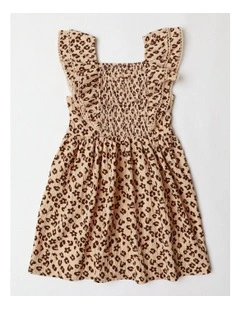 Flutter Sleeve Dress in Animal Print