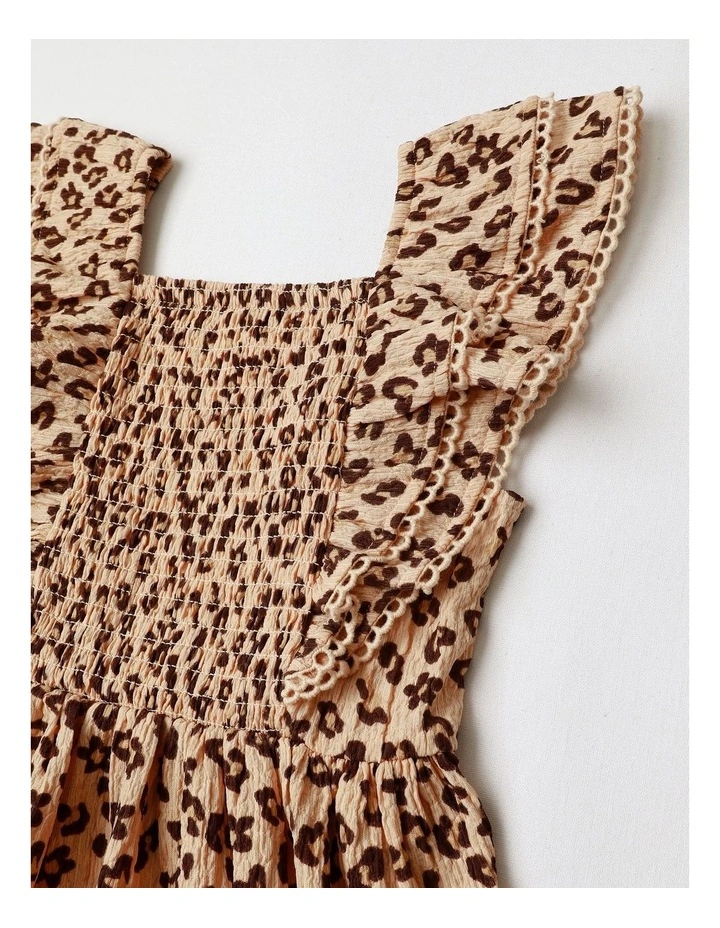 Flutter Sleeve Dress in Animal Print image 2