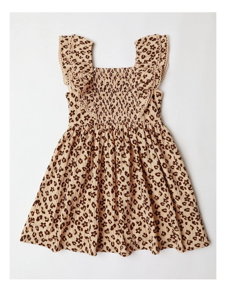 Flutter Sleeve Dress in Animal Print image 3