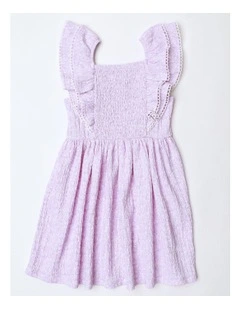 Flutter Sleeve Dress in Floral Lilac