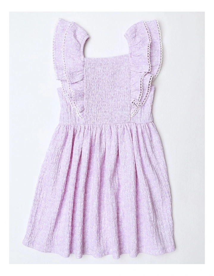 Flutter Sleeve Dress in Floral Lilac image 1