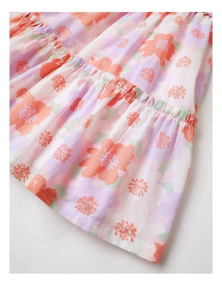 Smocked Tiered Dress in Multicolour image 4