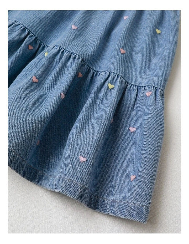 Chambray Pinafore & Tee Set in Denim image 4