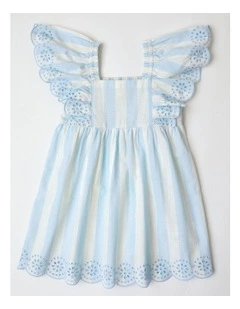 Flounce Sleeve Smock Dress in Multicolour