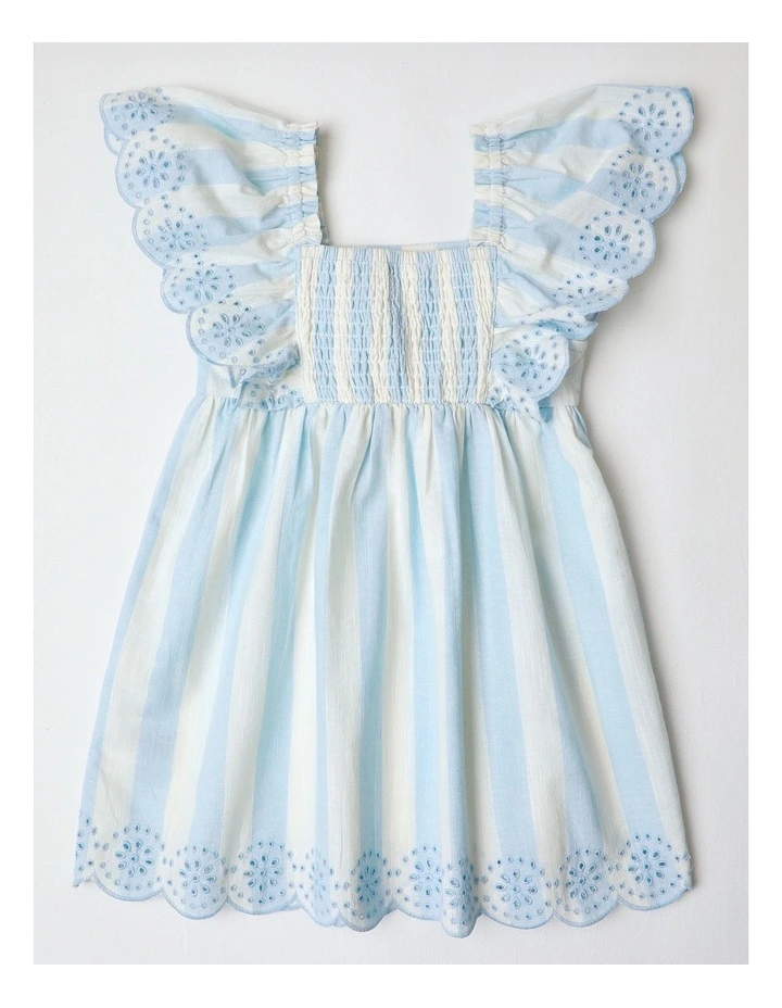 Flounce Sleeve Smock Dress in Multicolour image 3