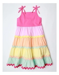 Rainbow Tiered Dress in Multi