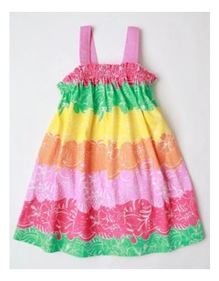 Gathered Neckline Dress in Multicolour