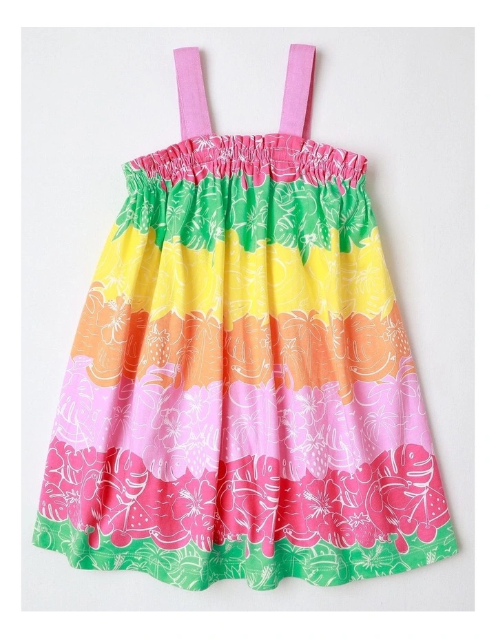 Gathered Neckline Dress in Multicolour image 3