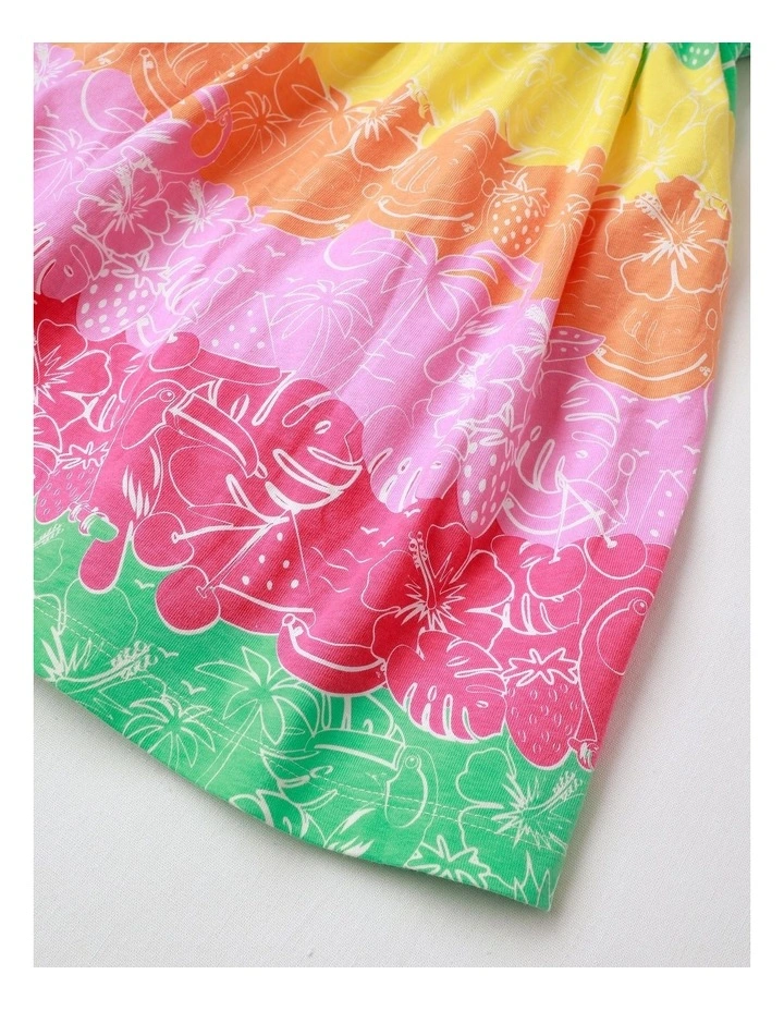 Gathered Neckline Dress in Multicolour image 4