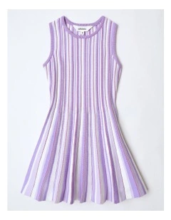 Pleated Knit Dress in Lilac