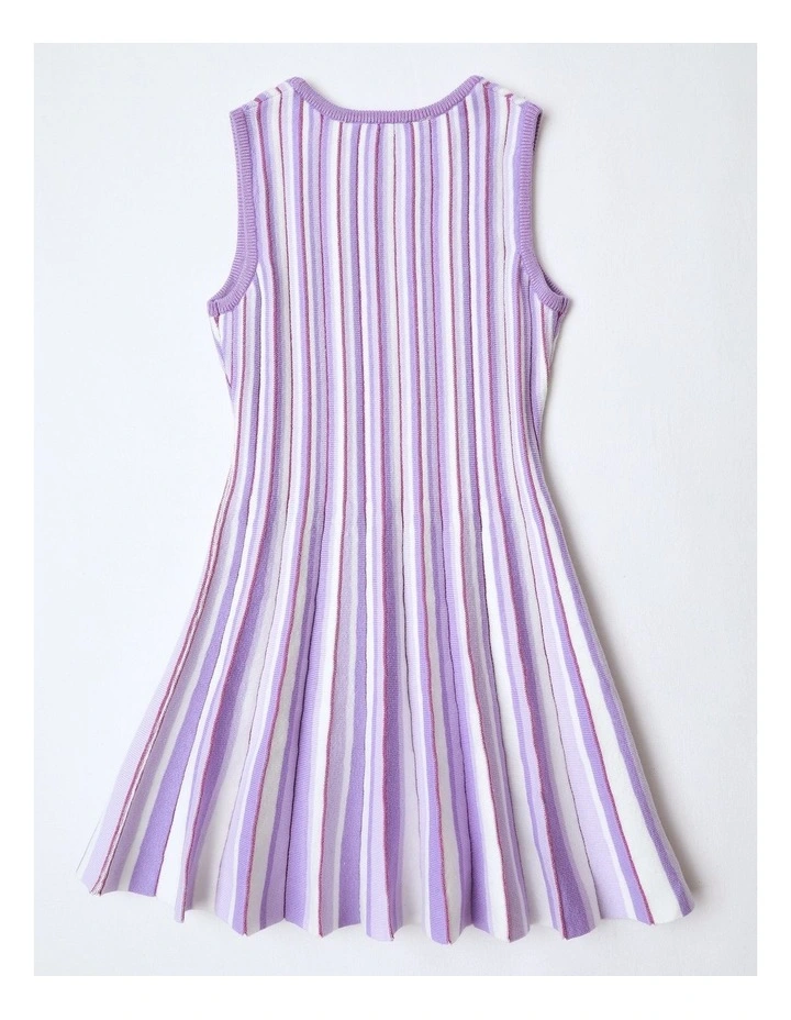 Pleated Knit Dress in Lilac image 3