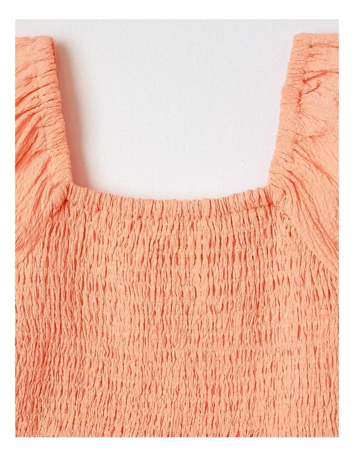 Broiderie Tiered Dress in Pink Multicolour image 2
