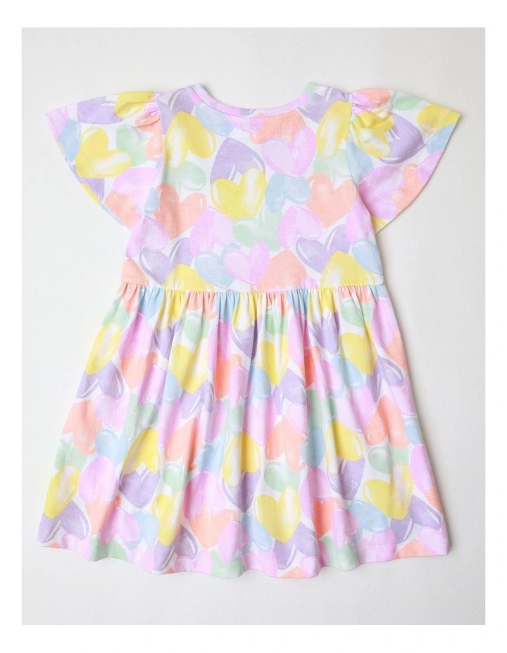 Fluted Sleeve Kinder Dress in Rainbow image 3