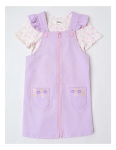 Pinafore and Tee Dress Set in Lilac