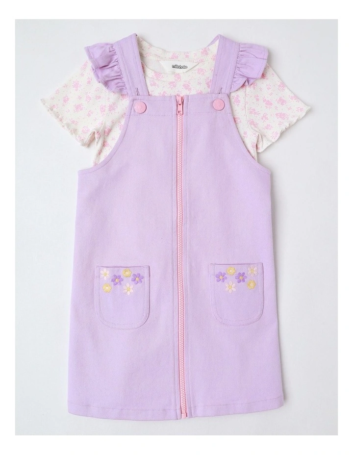 Pinafore and Tee Dress Set in Lilac image 1