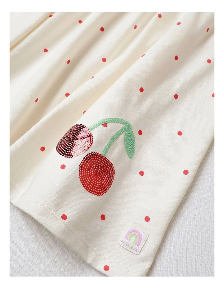 Smock Dress with Applique in White image 4