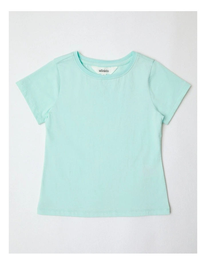 Denim Pinafore And Tee Set in White image 4