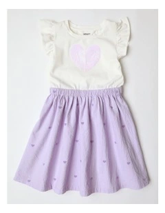 Heart Sequin Dress in Lilac