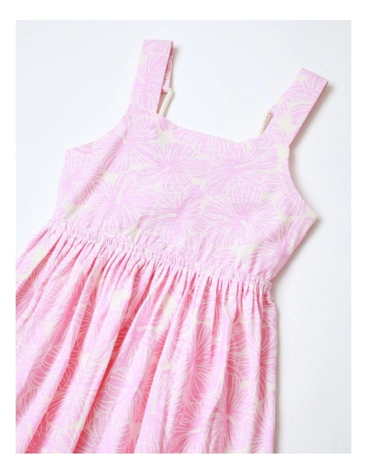 Rope Back Dress in Hibiscus Pink image 2