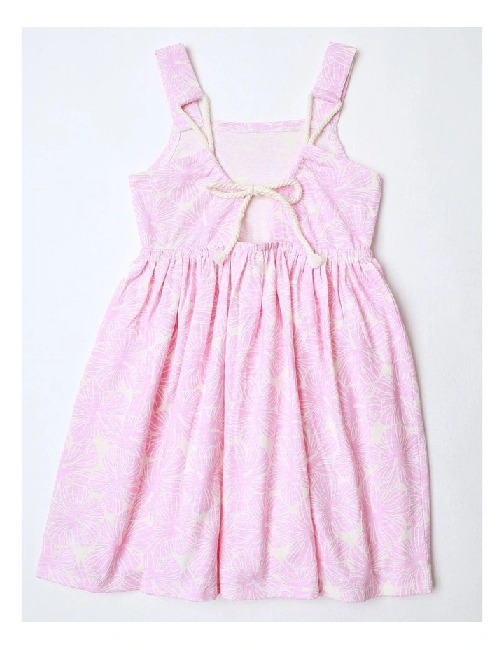 Rope Back Dress in Hibiscus Pink image 3