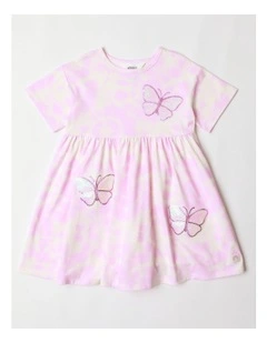 Smock Dress with Applique in Pink