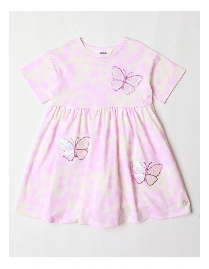 Smock Dress with Applique in Pink image 1