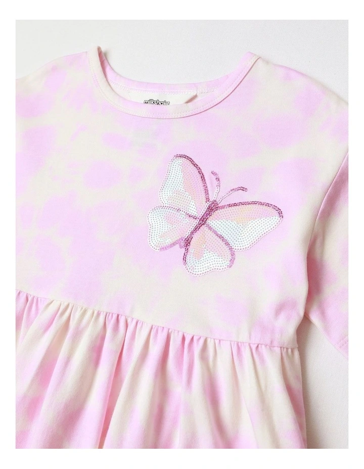 Smock Dress with Applique in Pink image 3