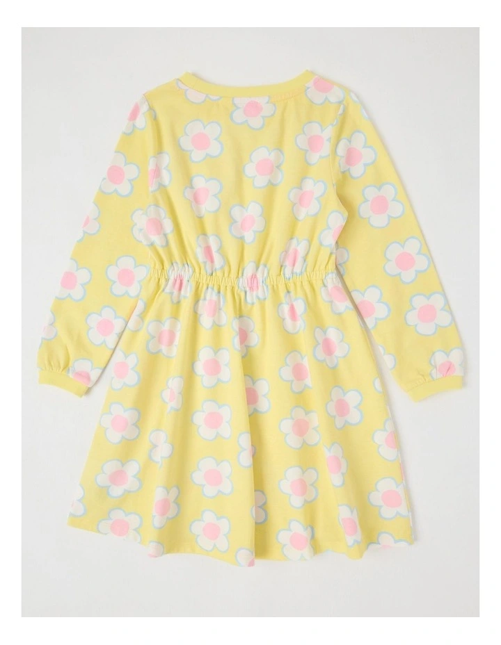 Long Sleeve Fit and Flare Dress in Yellow Daisies image 3