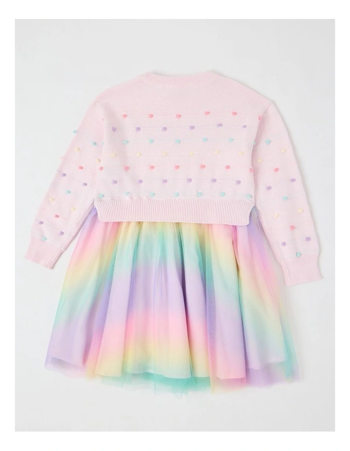 Long Sleeve Knit Sweater and Tutu Dress in Pink image 3