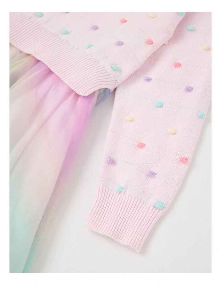 Long Sleeve Knit Sweater and Tutu Dress in Pink image 4