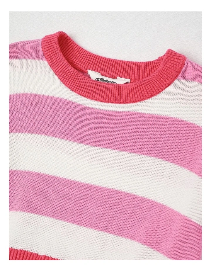 Long Sleeve Knit Sweater and Tutu Dress in Pink Stripe image 2