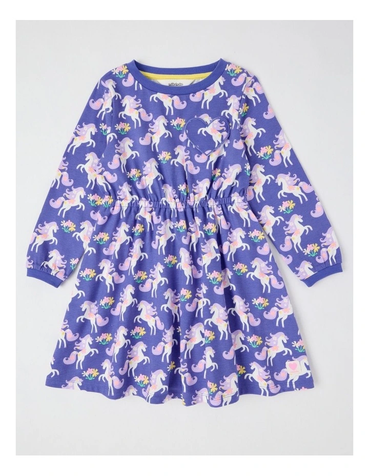 Long Sleeve Dress Fit and Flare Dress in Purple image 1