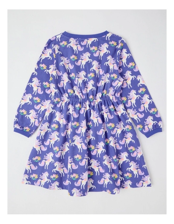 Long Sleeve Dress Fit and Flare Dress in Purple image 3