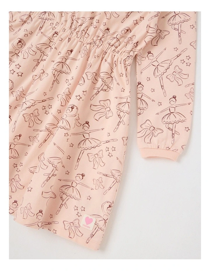 Long Sleeve Dress Fit and Flare Dress in Pink image 4