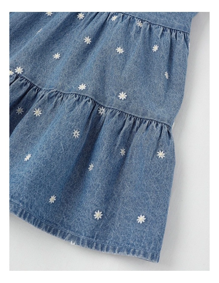 Chambray Tiered Pinafore With Tee in Daisy Denim image 2