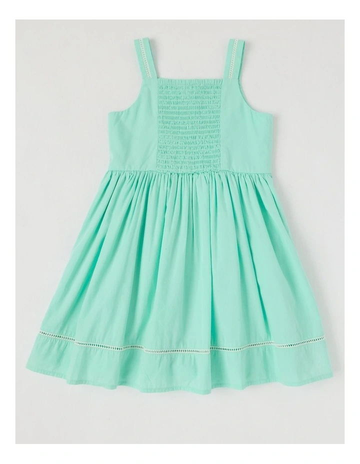 Sleeveless Button Front Dress With Pockets in Green image 3