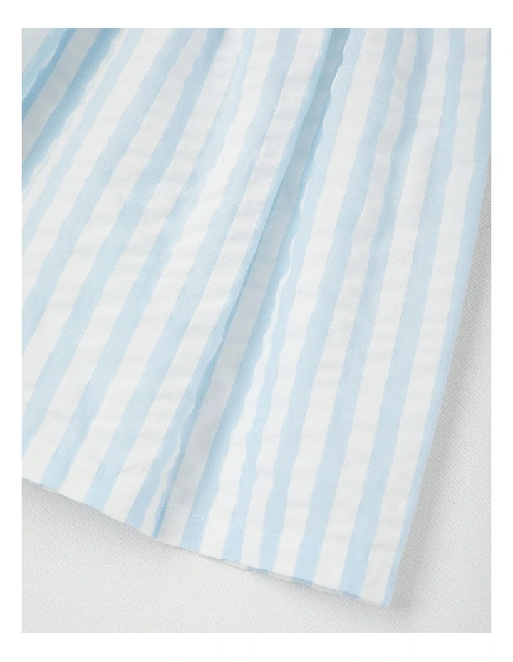 Sleeveless Rib Knit Tank With Striped Skirt Dress in Light Blue image 4