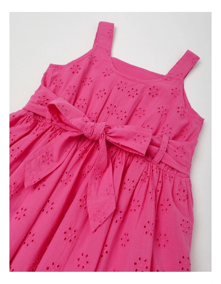 Wide Strap Dress With Back Bow in Pink image 4