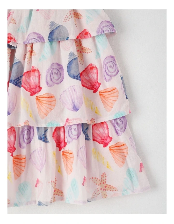 3-Tiered Dress With Bow Straps in Shells/Multi image 4