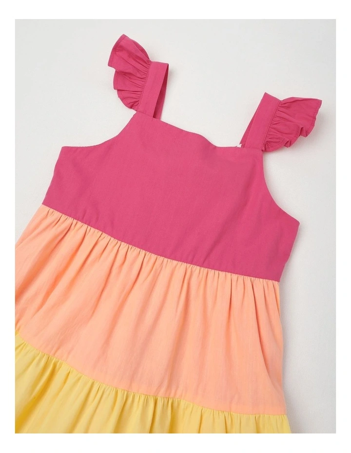 Frill Strap Tiered Dress in Rainbow image 2