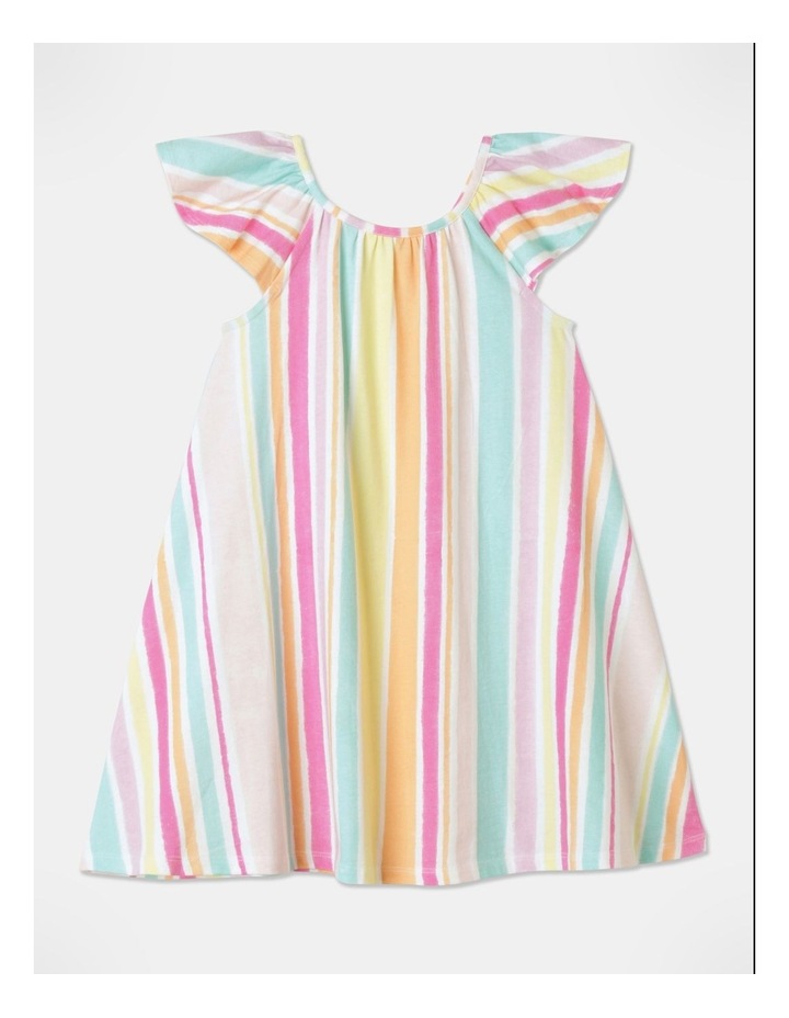 Knit Flutter Sleeve Swing Dress in Multi