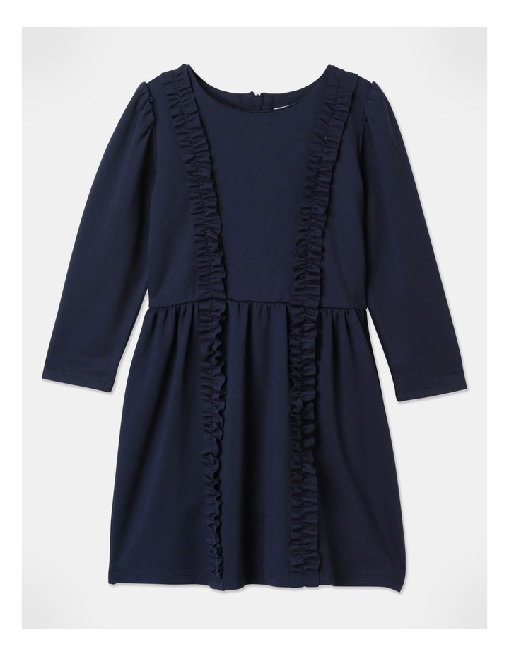 Ponti Dress With Ruffle