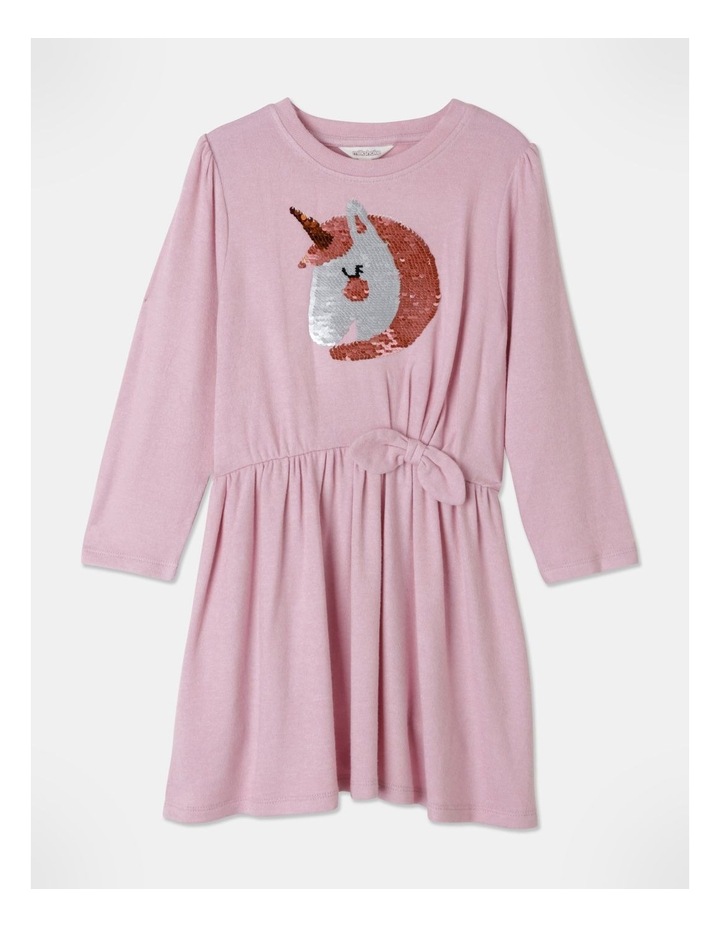 Tie Front Unicorn Dress Light Pink