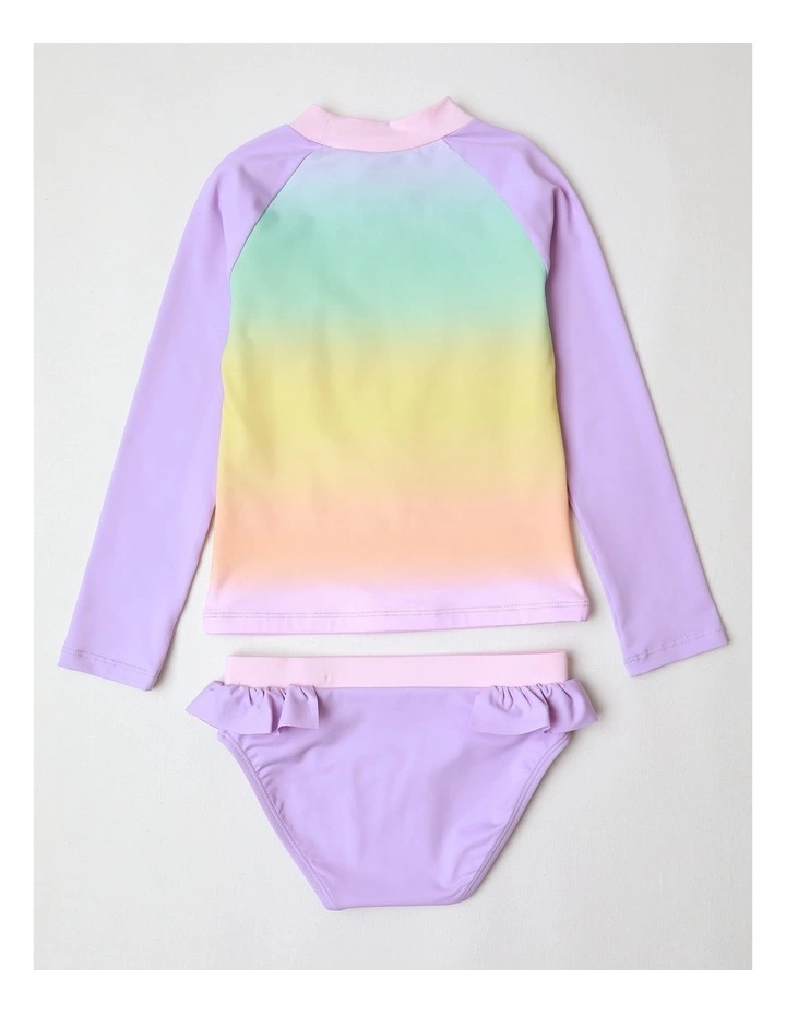 Long Sleeve Rashvest and Bikini Set in Rainbow image 3