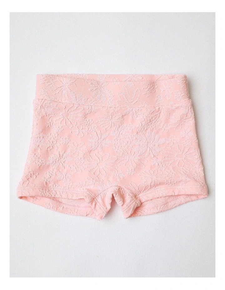 Long Sleeve Rashvest and Short Set in Pink Jacquard Floral image 4