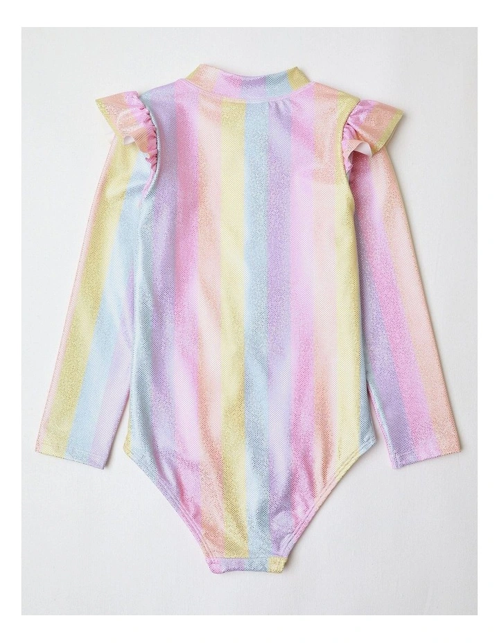 Long Sleeve One Piece Rashie in Rainbow image 3